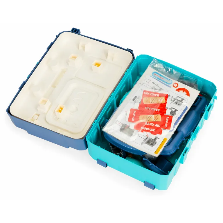 3 az 1-ben orvosi készlet bőrönden 19 tartozékkal, 56×24,5×74 cm, kék