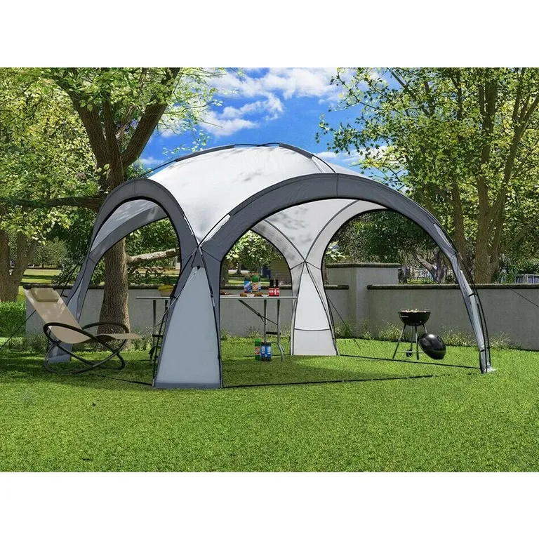 Pavilon alakú kerti árnyékoló sátor, 3,5x3,5x2,3 m, szürke