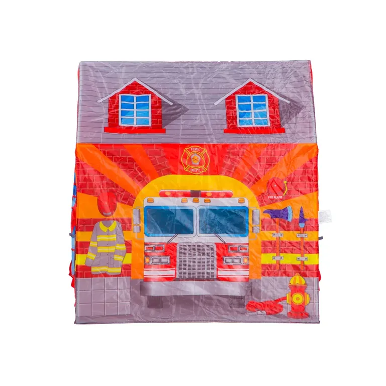 Ecotoys játszó sátor gyerekeknek tűzoltóság mintával, 95 x 72 x 102 cm
