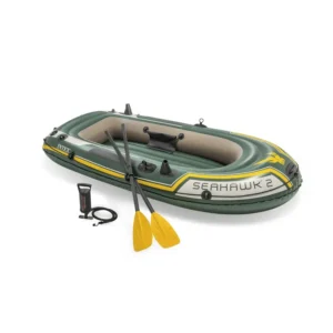 INTEX Seahawk 2 felfújható gumicsónak pumpával, 2 evezővel, 236x114x41 cm, zöld