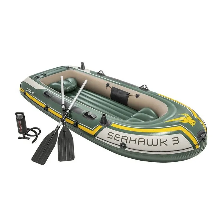 INTEX Seahawk 3 felfújható gumicsónak pumpával, 2 evezővel, 295x137x43 cm cm, zöld