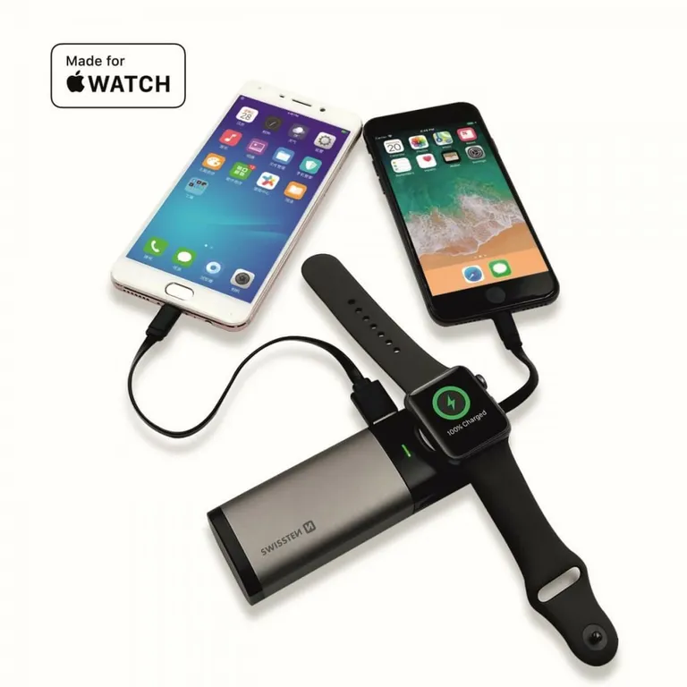 Swissten - 2in1 MFI Apple Watch & iPhone power bank 6700 mAh
