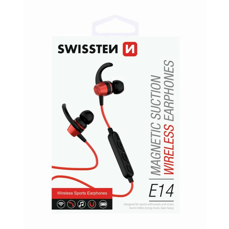 Swissten - Active bluetooth fülhallgató, piros