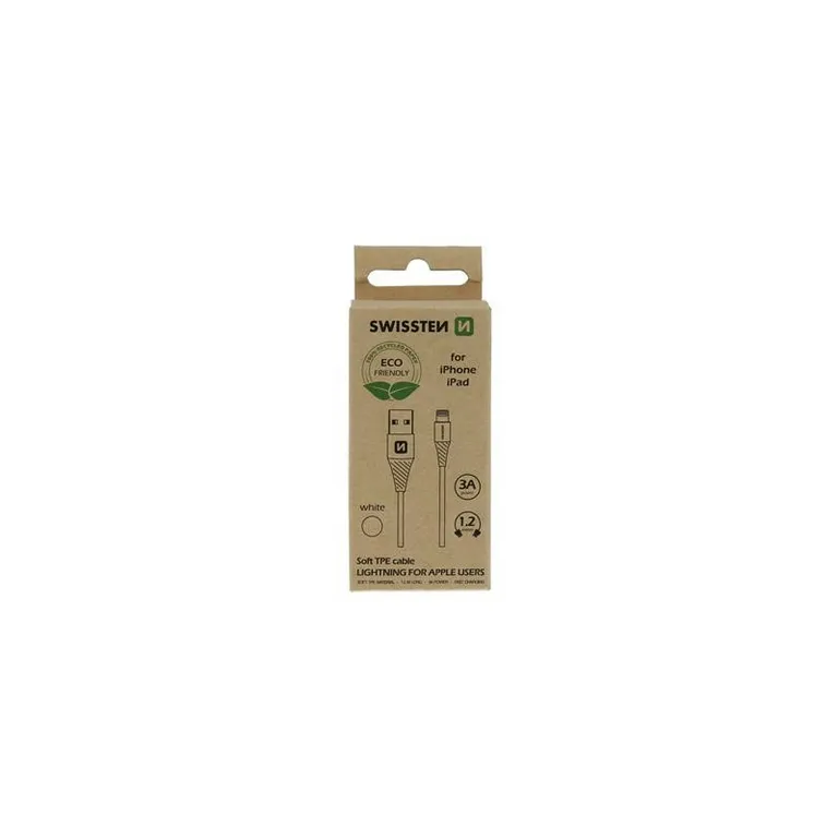 Swissten - adat- és töltőkábel USB/lightning, 1,2m, fehér