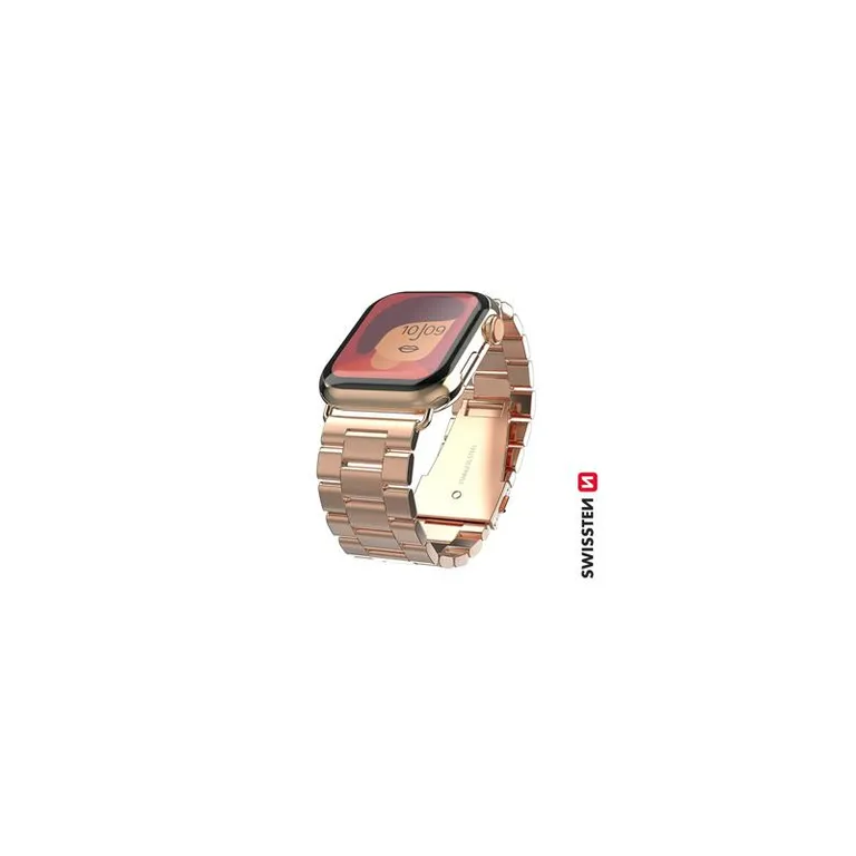 Swissten - Apple Watch fém szíj, 38-40 mm, rozéarany