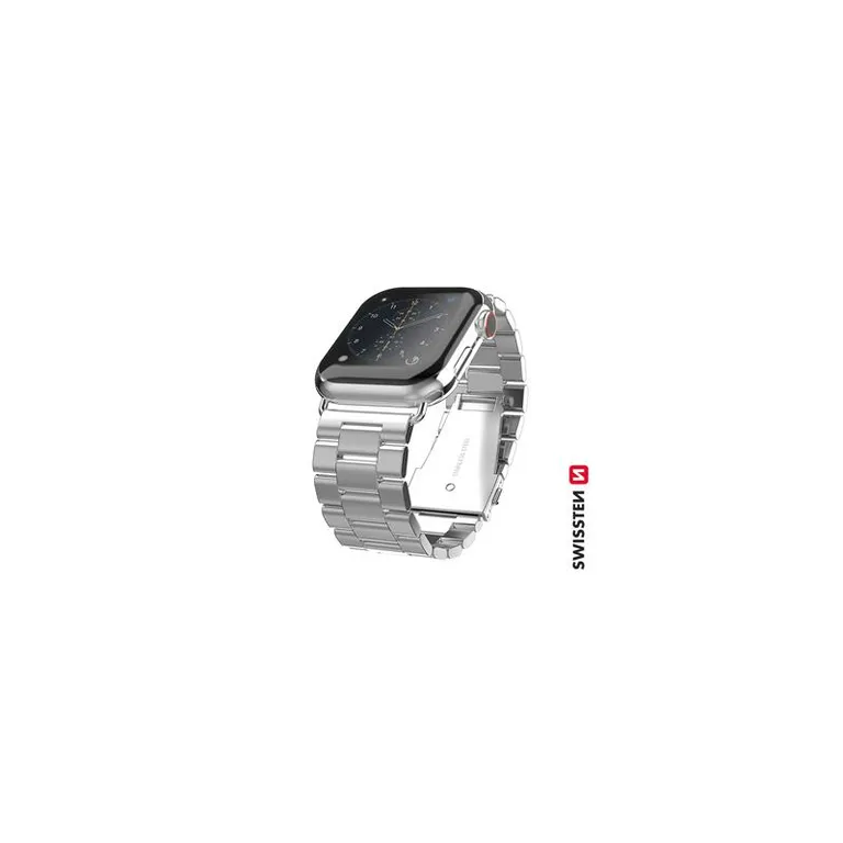 Swissten - Apple Watch fém szíj, 42-44 mm, ezüst