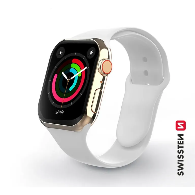 Swissten - Apple Watch szilikon szíj, 38-40 mm, fehér