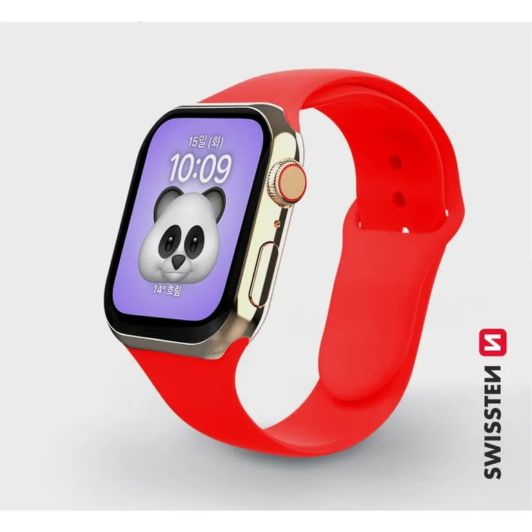 Swissten - Apple Watch szilikon szíj, 38-40 mm, piros