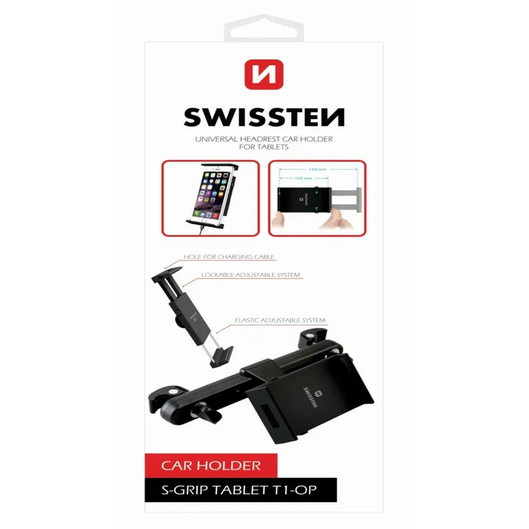 Swissten - autós tablet tartó fejtámlára, T1-OP