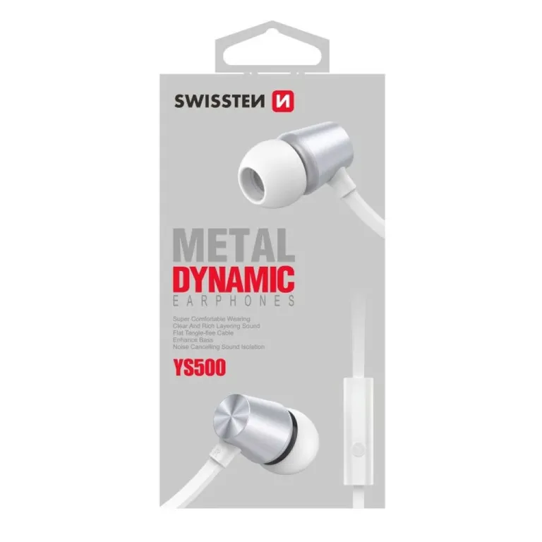 Swissten - Dynamic YS500 ezüst/fehér fülhallgató