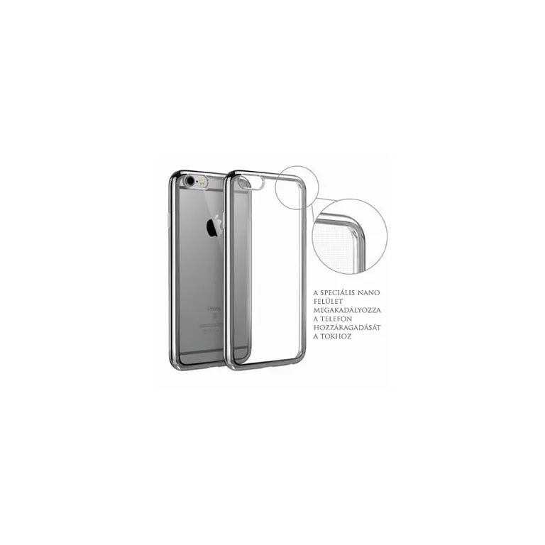 Swissten - Electro Jelly tok Apple IPhone X átlátszó, szürke szegéllyel