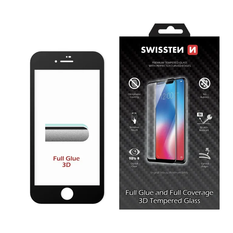 Swissten - full glue 3D fólia iPhone 11 Pro Max fekete