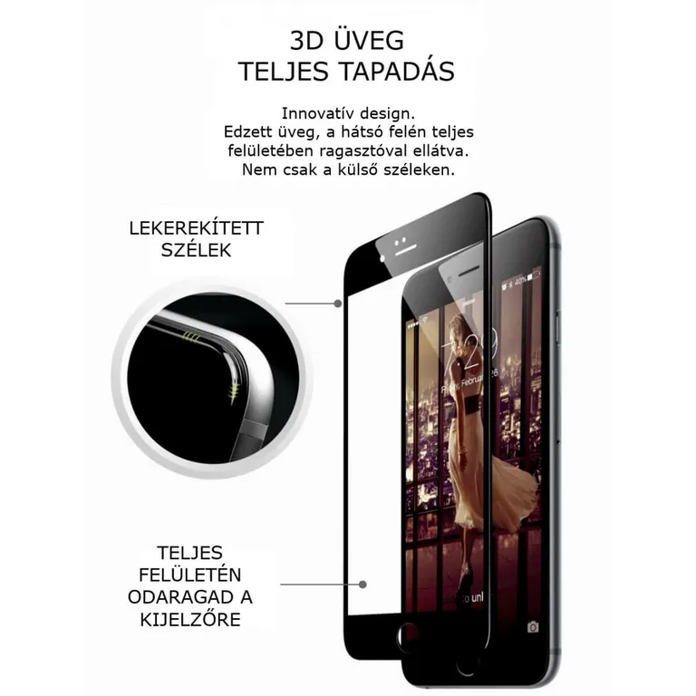 Swissten - full glue 3D fólia iPhone XS MAX fekete