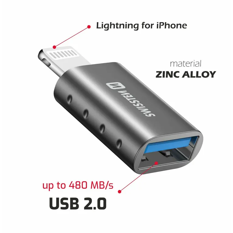 Swissten - OTG adapter lightning to USB-A