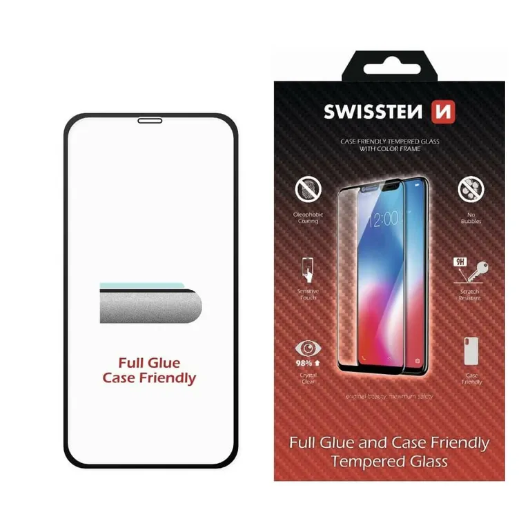 Swissten - tokbarát full 3D fólia iPhone XS MAX fekete