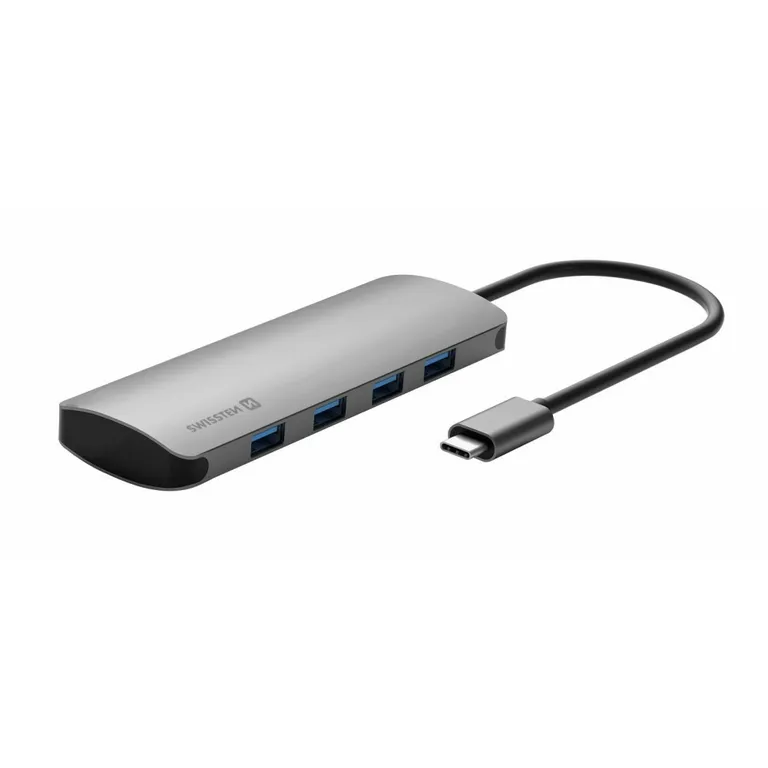 Swissten - USB-C hub 4 az 1-ben, 4X USB 3.0 port 5Gb/s, passzív, alumínium