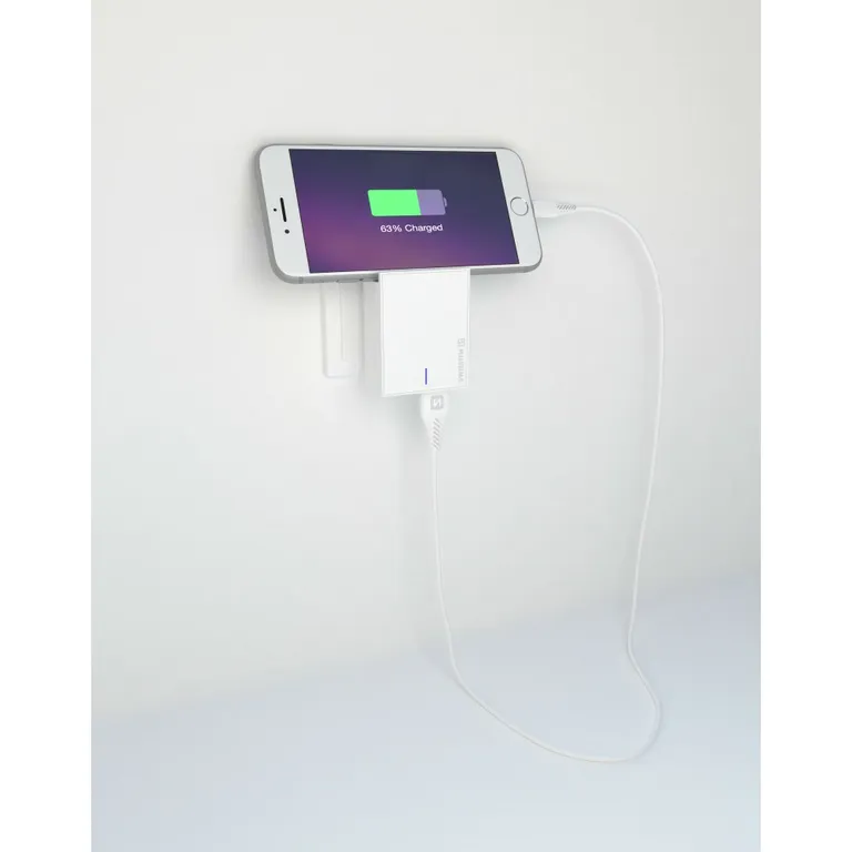 Swissten - USB-C Power Delivery 3.0 hálózati töltő adapter iPhone-hoz, 18W, fehér