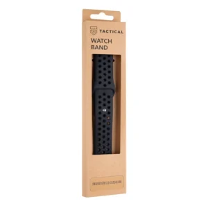 Tactical 161 Dupla szilikon szíj az Apple Watch 1/2/3/4/4/5/6/7/8/SE 42/44/45mm-es órájához Fekete