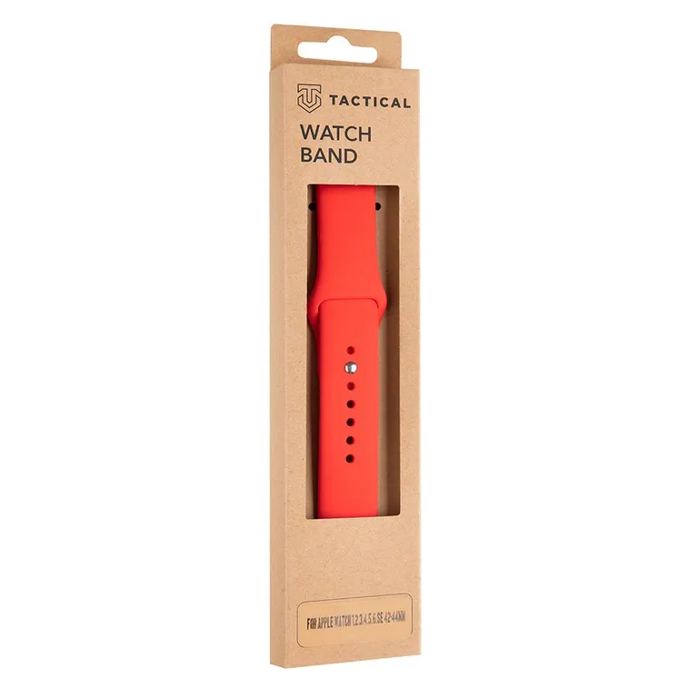 Tactical 498 Szilikon szíj Apple Watch 1/2/3/4/4/5/6/7/8/SE 42/44/45 mm-es órához Piros színű