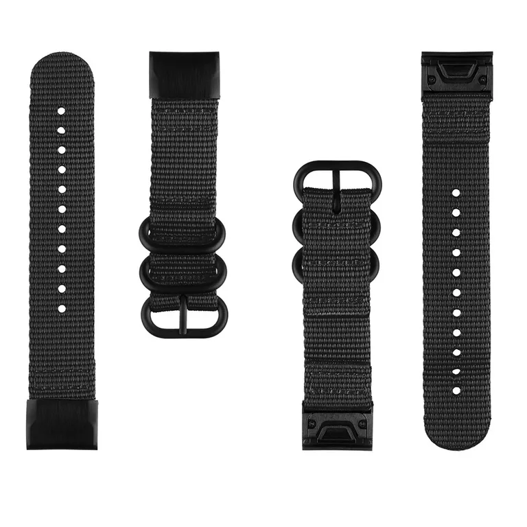 Tactical 671 Nylon szíj Garmin Fenix 5/6/7 QuickFit 22mm Fekete Garmin Fenix 5/6/7 QuickFit 22mm számára