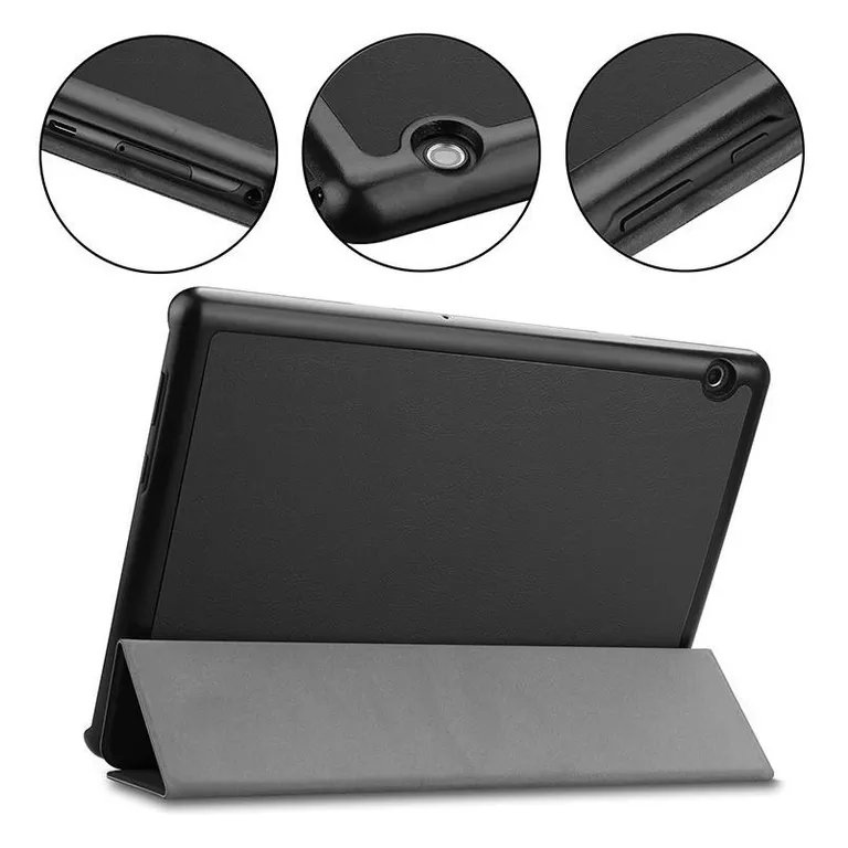 Tactical Book Tri Fold Case for Lenovo TAB M8 (TB-8505/8705) fekete