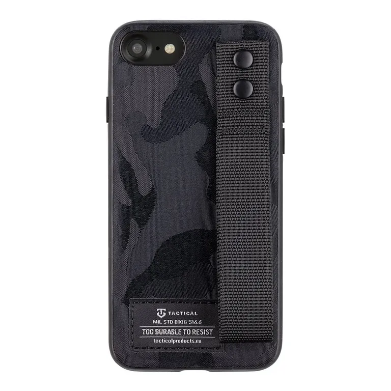 Tactical Camo Troop Drag Strap Kryt pro Apple iPhone 7/8/SE2020/SE2022 fekete tok