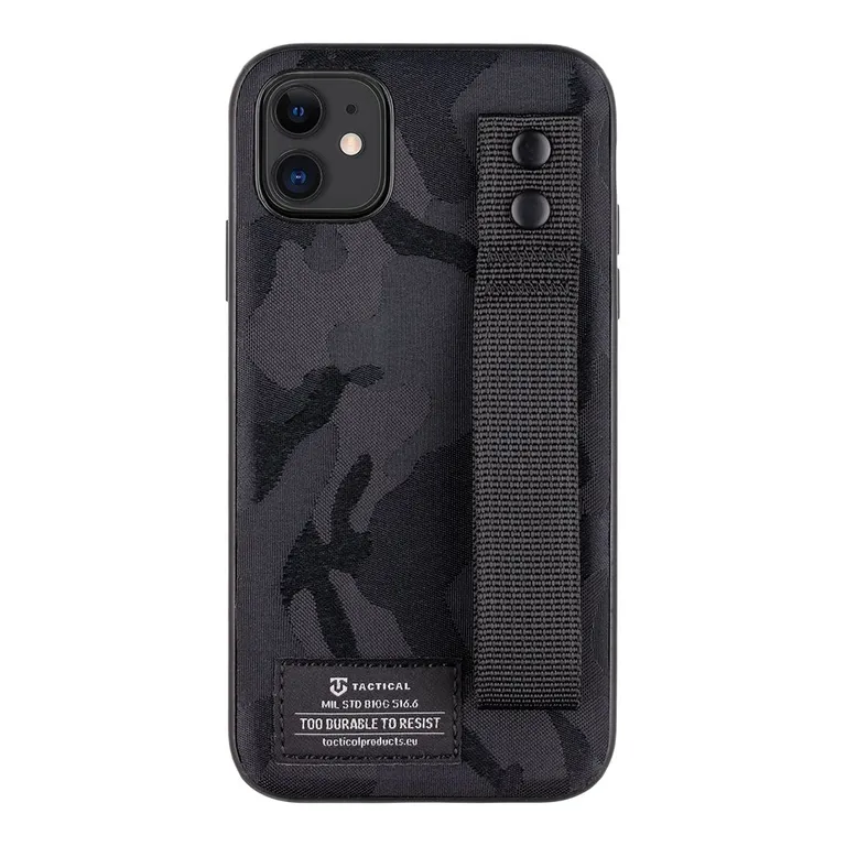 Taktikai Camo Troop Drag Strap Kryt pro Apple iPhone 11 fekete tok