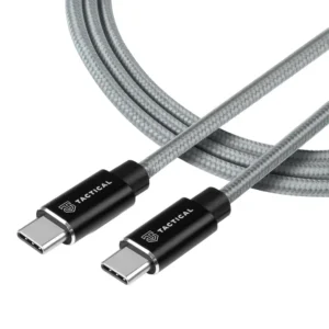 Taktikai gyors kötél Aramid kábel USB-C/USB-C 100W 20V/5A 1m szürke