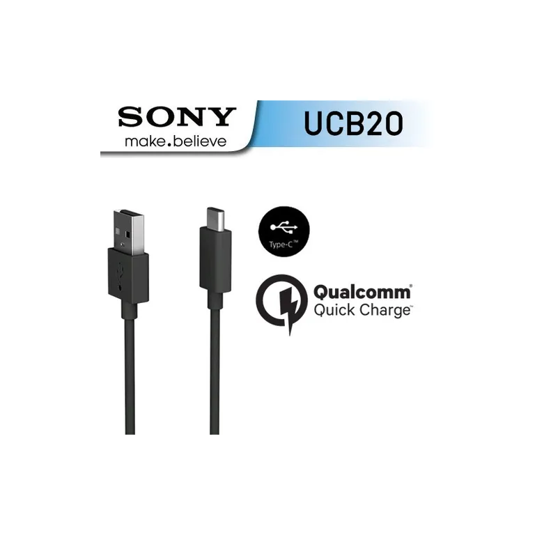 UCB-20 Sony USB-C adatkábel 3A 1m fekete (ömlesztett)