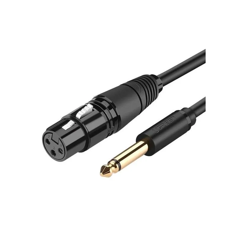 UGREEN AV131 XLR kábel 6.35 férfi jack csatlakozóhoz - 2m (fekete)