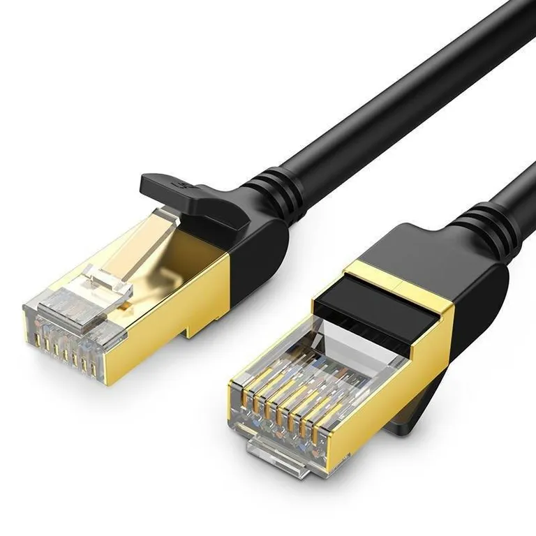 UGREEN NW107 Ethernet RJ45 kerek hálózati kábel, Cat.7, STP, 1.5m (fekete)