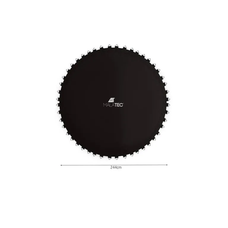 Trambulin ugrófelület fém rögzítő kampókkal, 244 cm, 48 rugó, univerzális, fekete
