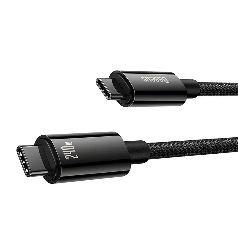 USB-C USB-C kábel Baseus Tungsten Gold 240W 1m (fekete)
