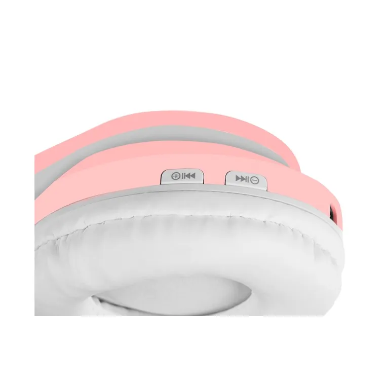 Bluetooth vezeték nélküli macskafüles fejhallgató LED világítással, rózsaszín 8x19,5x18 cm