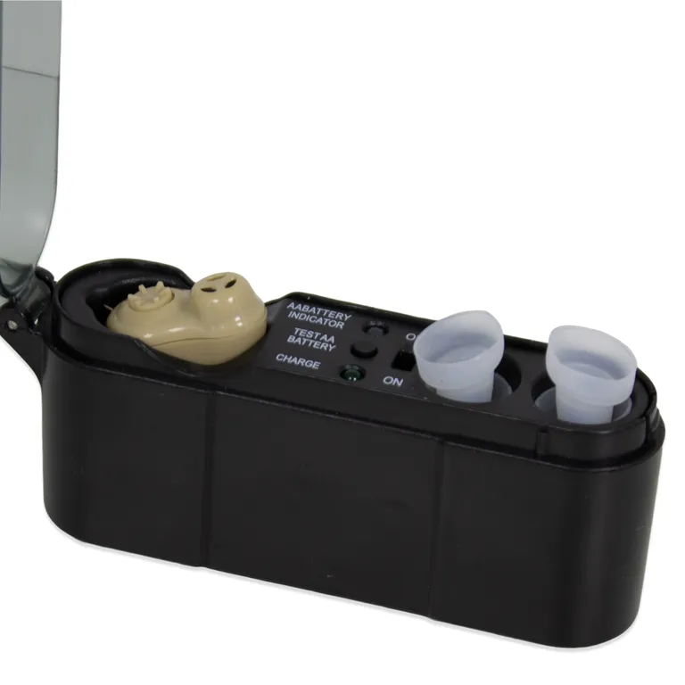 Welllys mini hangosító földugó akkumulátorral tárolódobozban,  AC/DC töltő