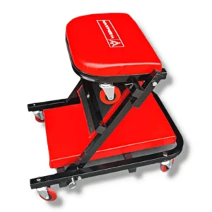 Widmann 2 az 1-ben mechanikus szerelőágy, acél, 92x44x12 cm/45x44x38 cm, piros-fekete