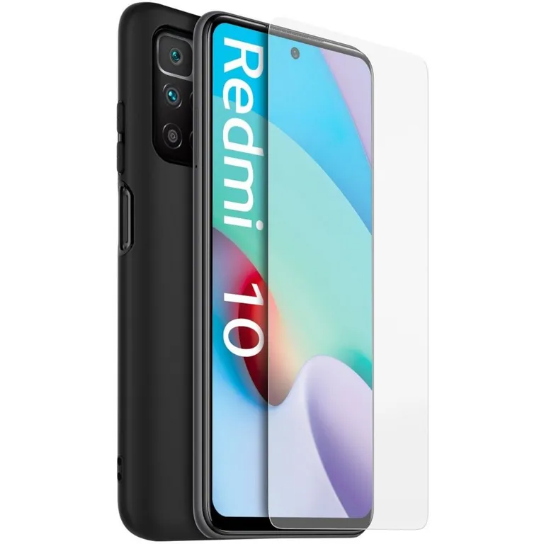 Xiaomi TPU borítás + edzett üveg Redmi 10/Redmi 10 2022 Fekete tok