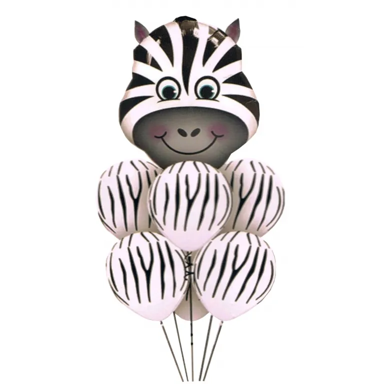 Zebra mintájú 7db-os lufi készlet