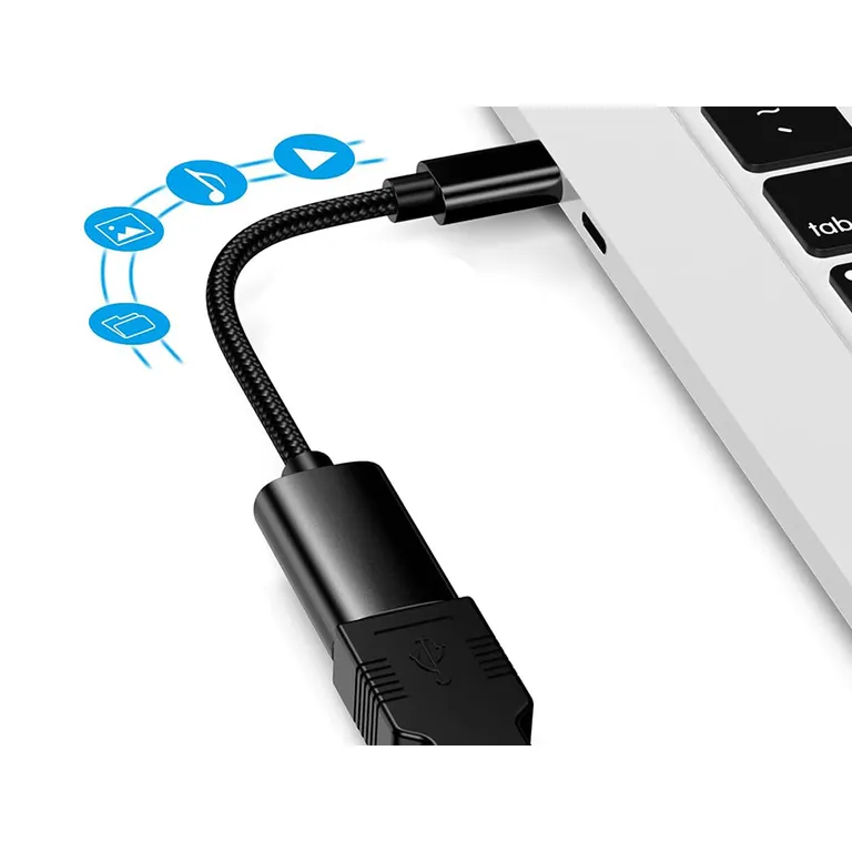 USB-C-ről USB-A 3.0-ra átalakító, OTG támogatással, erős fonott kábel a telefonhoz