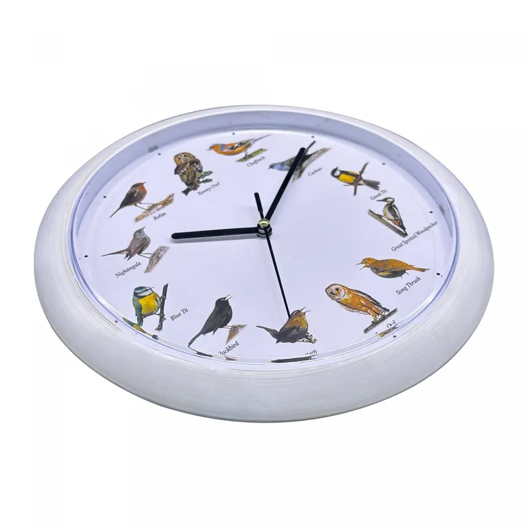 Herzberg európai madárdalos óra – fehér (HG-03725)