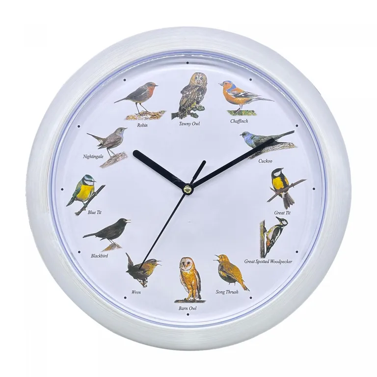Herzberg európai madárdalos óra – fehér (HG-03725)