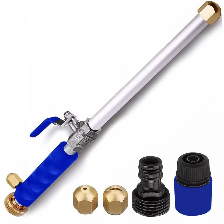 Herzberg kettős fúvókás magasnyomású vízsugár tisztító pisztoly, kék (HG-03824)