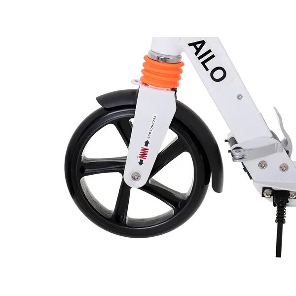 AILO Összecsukható Városi Roller, 200mm Kerekekkel, Első és Hátsó Lengéscsillapítóval, Fehér Színben, GIMME Márka