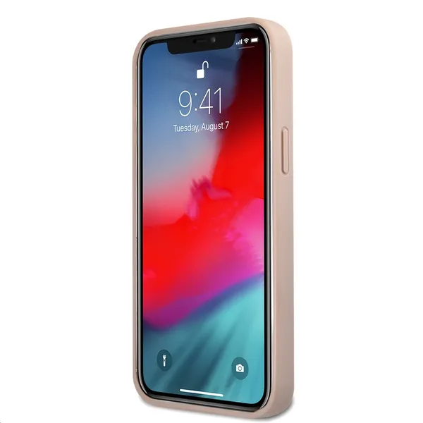 Guess PU 4G fém logós hátlap iPhone 12 Pro Max rózsaszínre