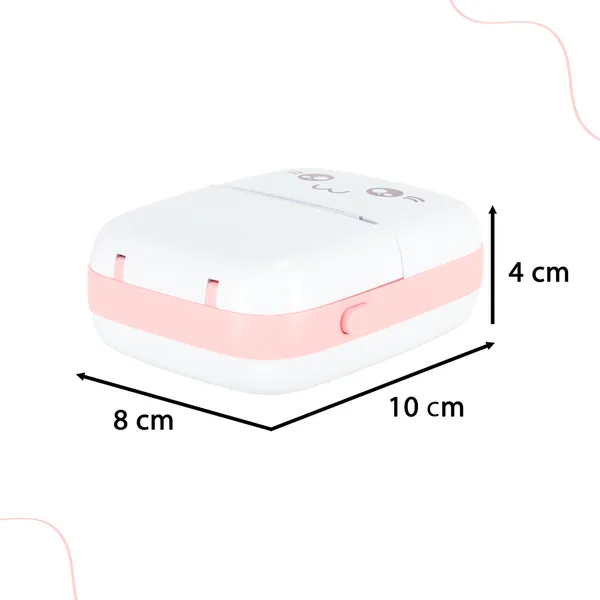 Mini Hőnyomtató Fotónyomtató - Cica Rózsaszín + USB Kábel