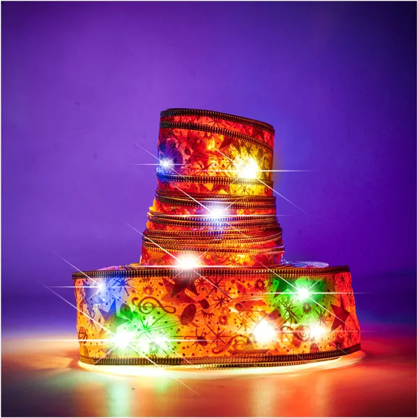 LED Szalag Karácsonyfa Világítás 10M 100LED Többszínű, Elemes Működtetés