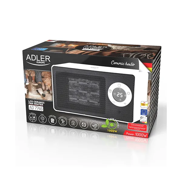Adler Kerámia Fűtőventilátor LCD Kijelzővel (AD 7746)