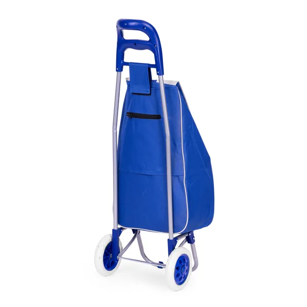 Bevásárlókocsi, 25 literes zsák, kerekeken, fém váz, gumikerekek, kék ModernHome | PGJSFC016 KÉK