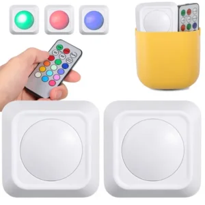 Vezeték nélküli rgb led éjjeli lámpa távirányítóval, 2 darab