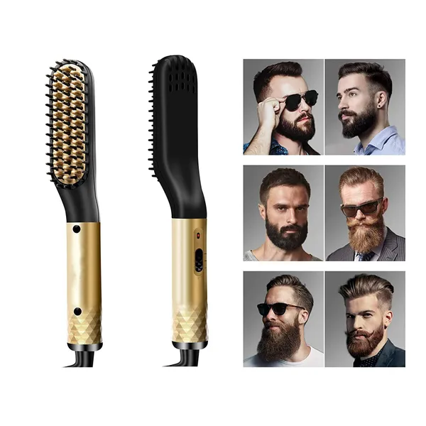 Elektromos szakáll- és hajegyenesítő fésű férfiaknak